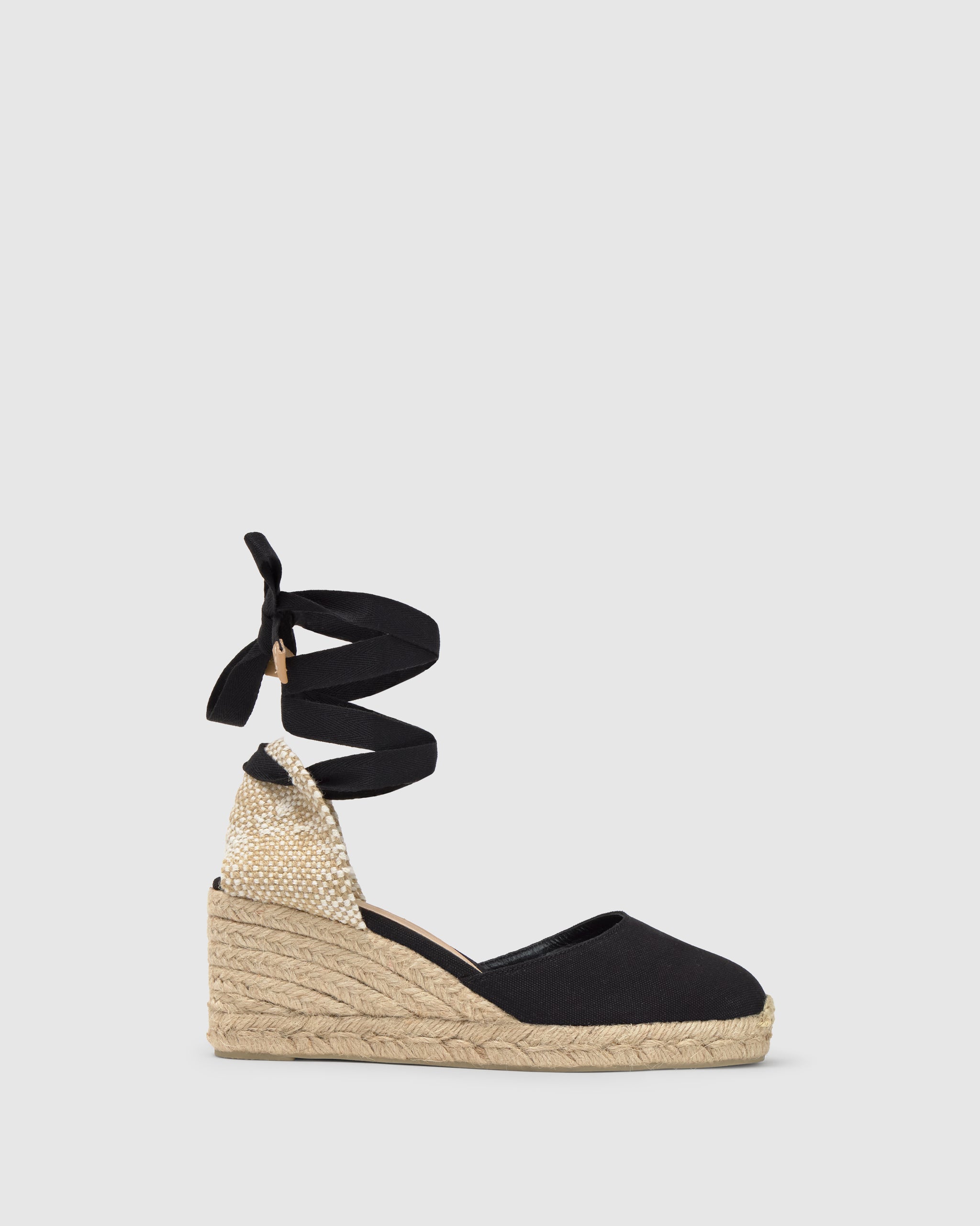 CASTAÑER ALPARGATAS WEDGE ESPADRILLES CARINA BLACK WOMEN'S – Castañer