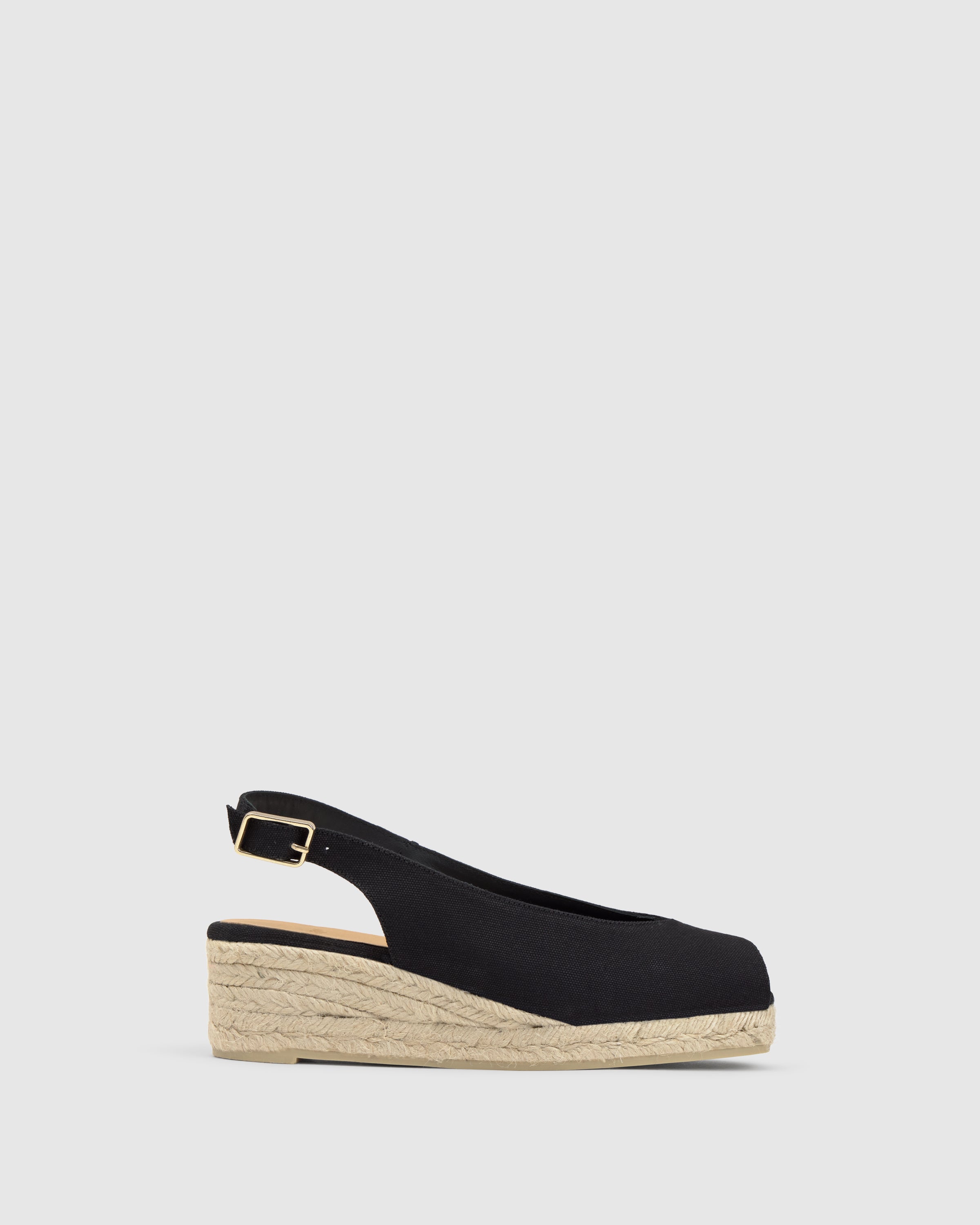 CASTAÑER SANDALS WEDGE SANDALS DOSALIA BLACK WOMEN'S – Castañer