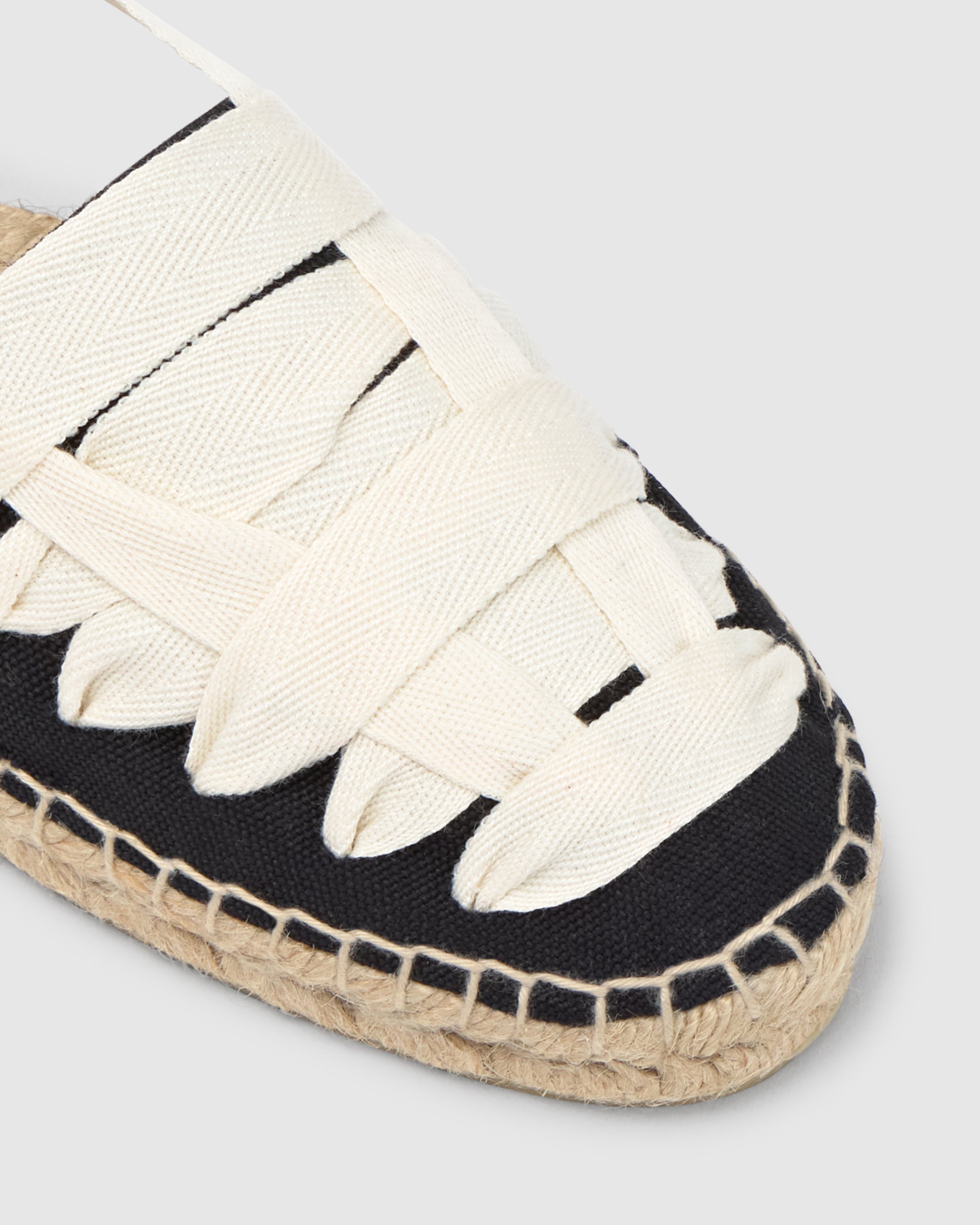 CASTAÑER ALPARGATAS PLANAS JEAN NEGRO/NATURAL MUJER – Castañer