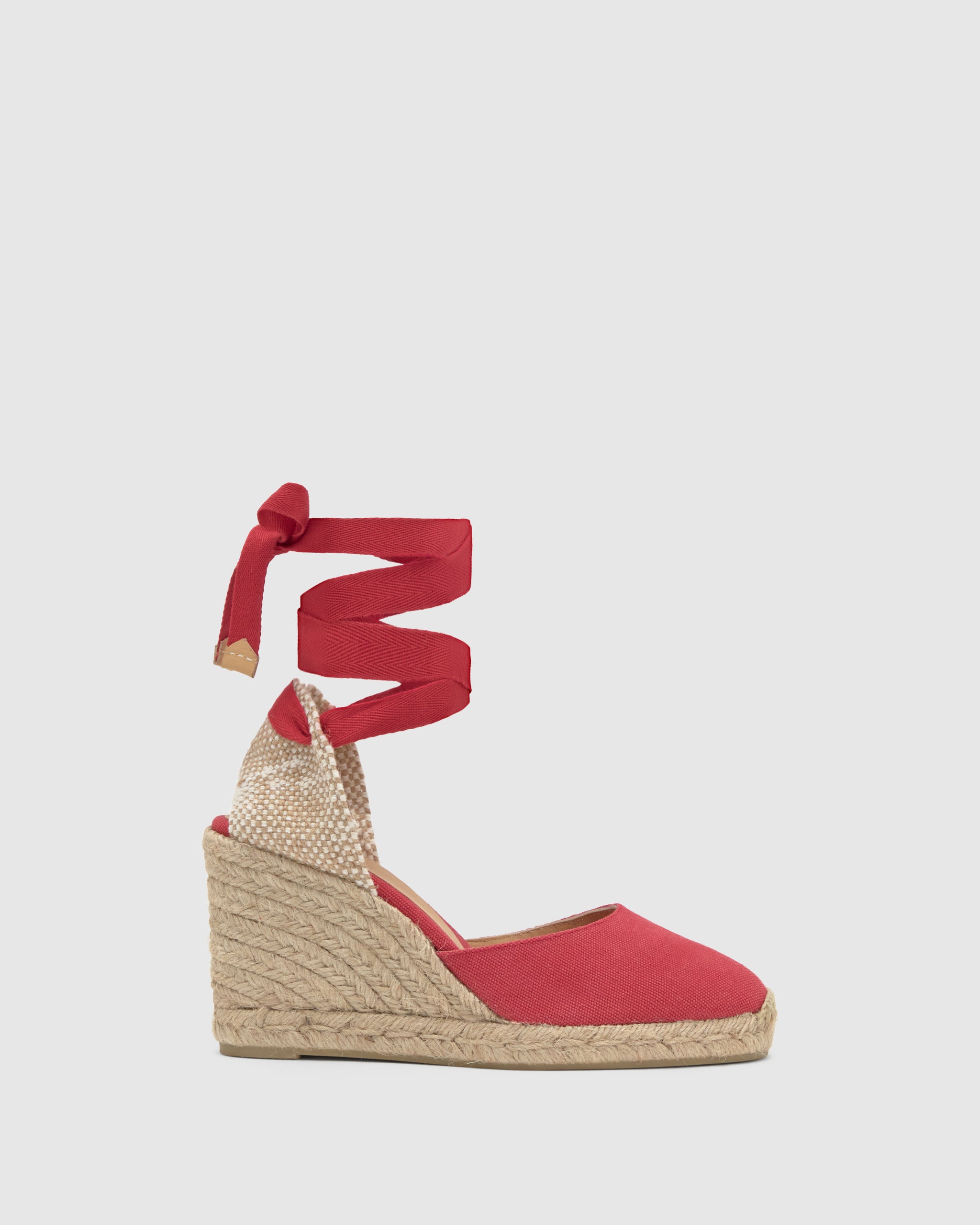 CASTANER ESPADRILLES COMPENSEES ESPADRILLES CARINA ROUGE CARMINE FEMMES Castaner