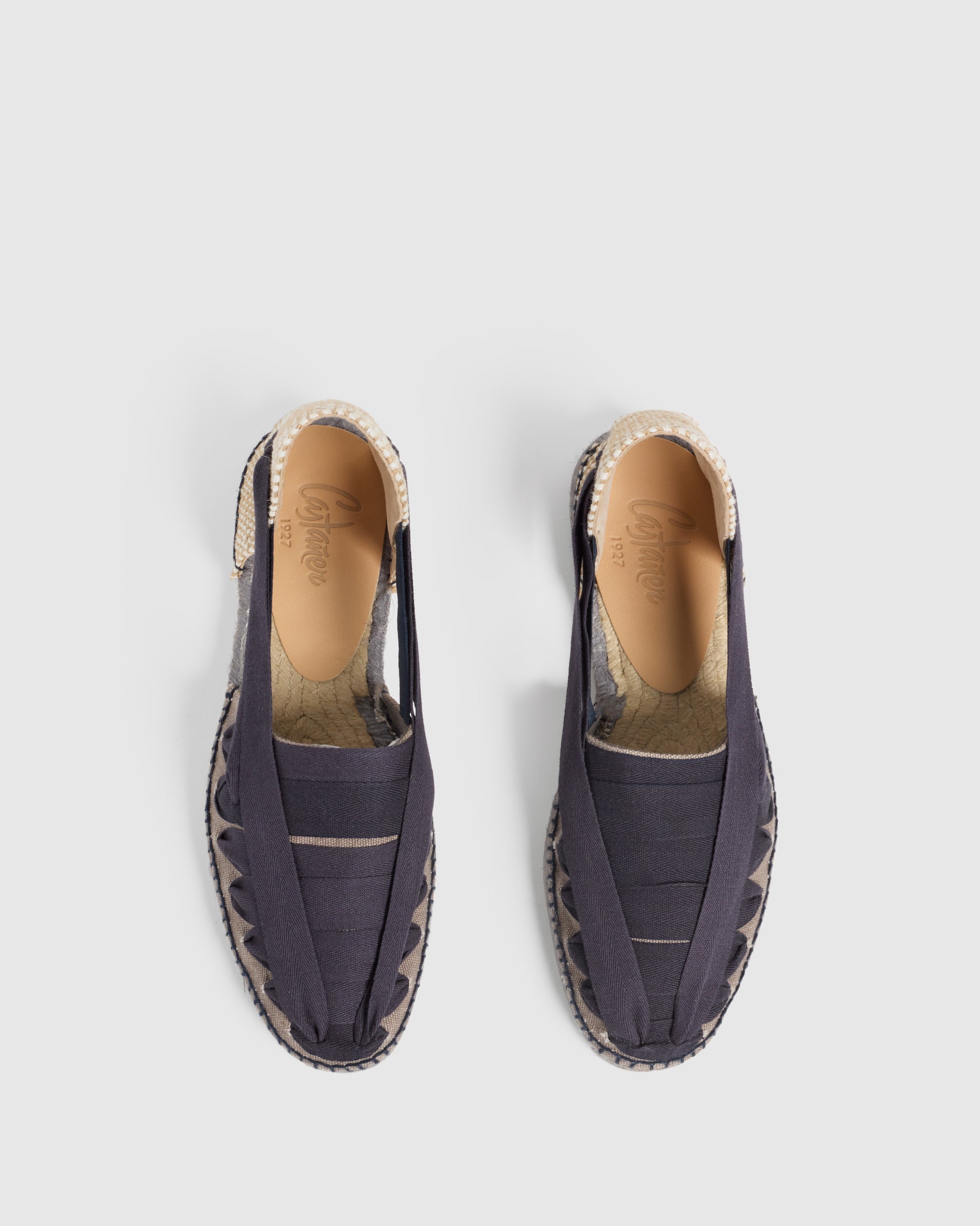 Castaner 1927 Navy Blue Camel Tan Suede Espadrilles Flats Shoes Loafers CASTAÑER ALPARGATAS FLATS PABLO BLACK MAN – Castañer main image 4