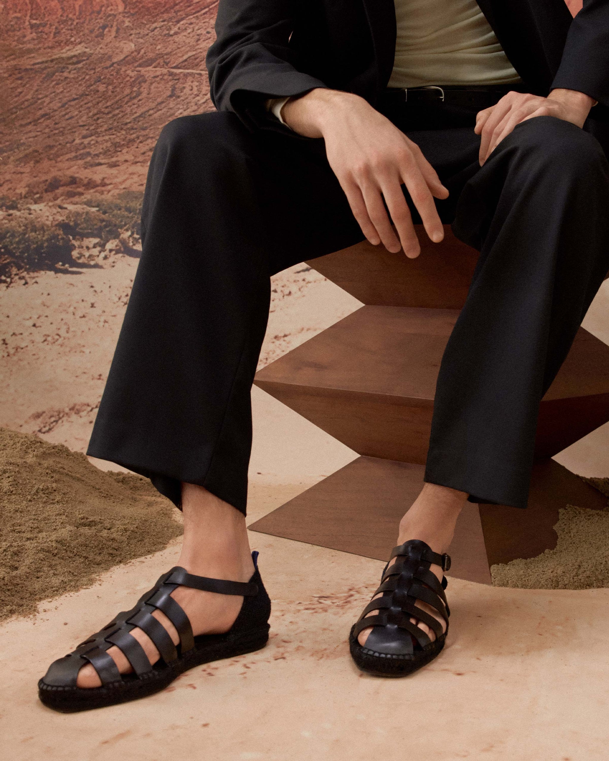 Alpargata de Hombre estilo Sandalia con Plana de 2cm de altura