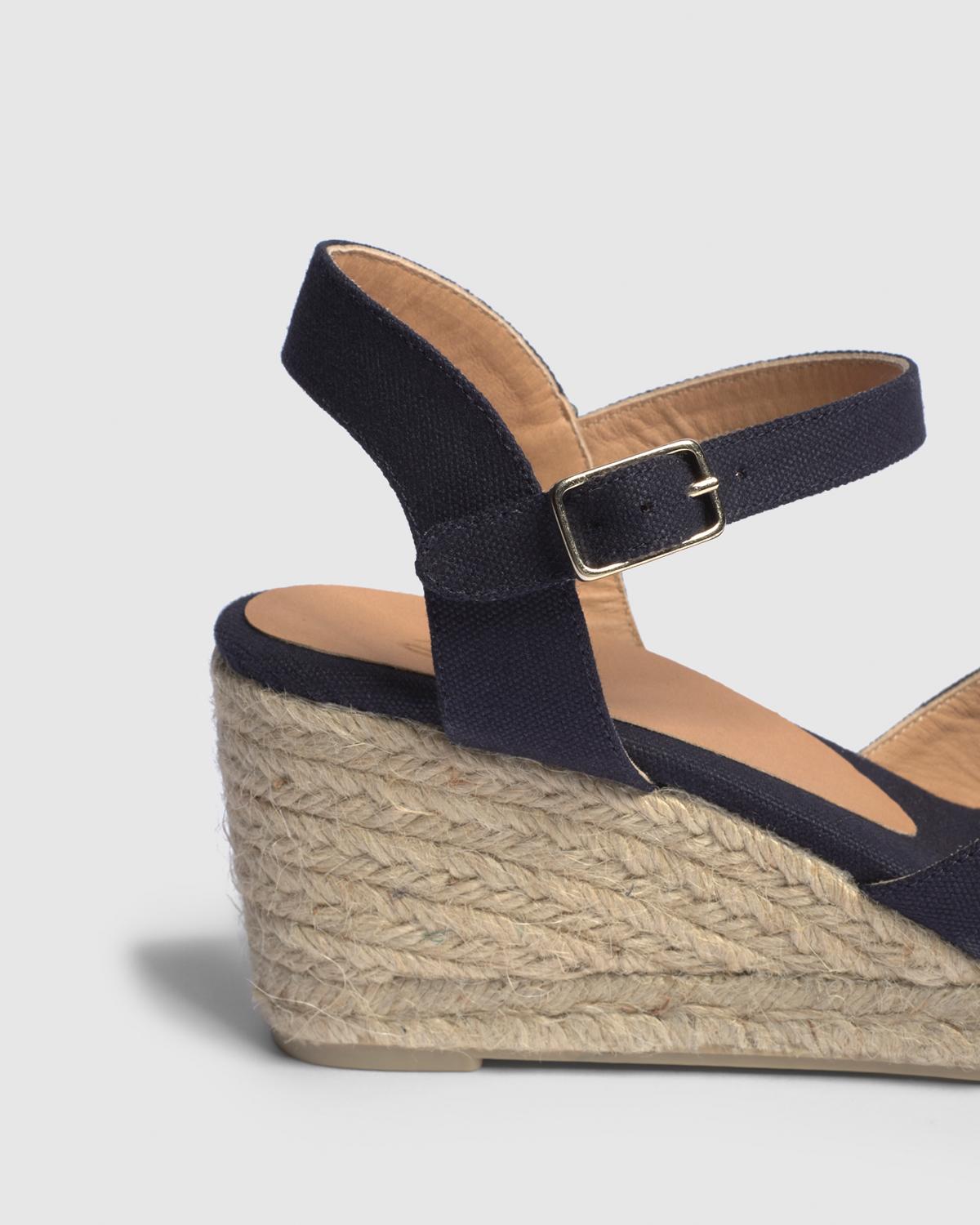 Online Castaner Blaudell Purple Cotton-Canvas Espadrille Wedge Sandals Size 38 / US 8