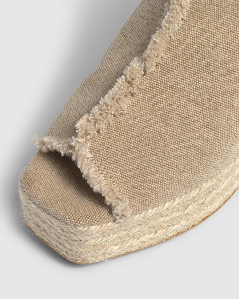 Zueco Queral Beige Canvas Bloque Mujer| Castañer