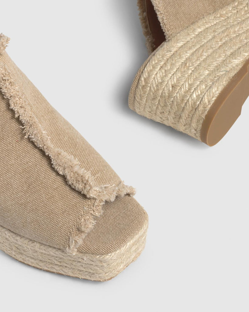 Zueco Queral Beige Canvas Bloque Mujer| Castañer